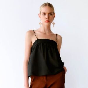 ZARA TIED COTTON TOP SIZE M NWT